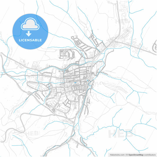 Bardejov, Prešov Region, Slovakia, city map with high resolution roads.