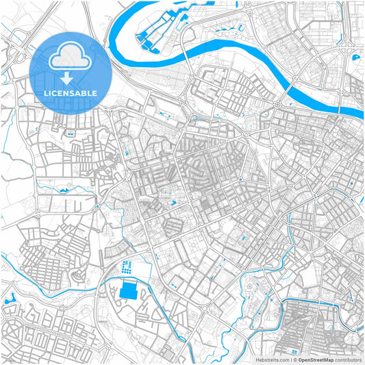 Delicias, Zaragoza, Spain, city map with high resolution roads.