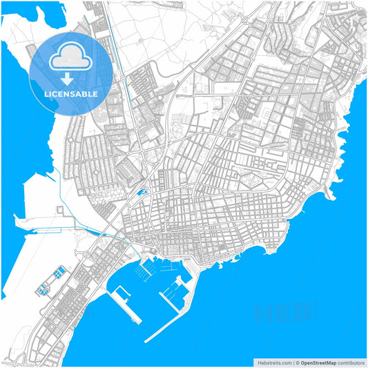 Torrevieja, Alicante, Spain, city map with high resolution roads.