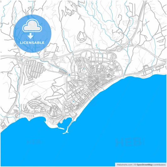 Estepona, Málaga, Spain, city map with high resolution roads.