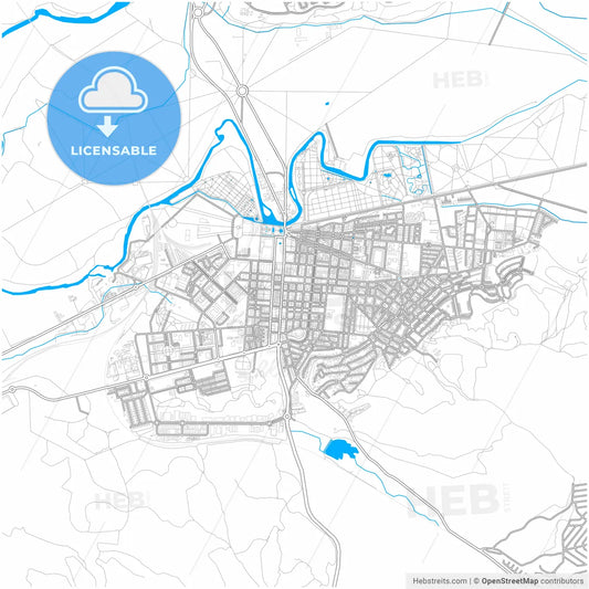 Aranjuez, Madrid, Spain, city map with high resolution roads.
