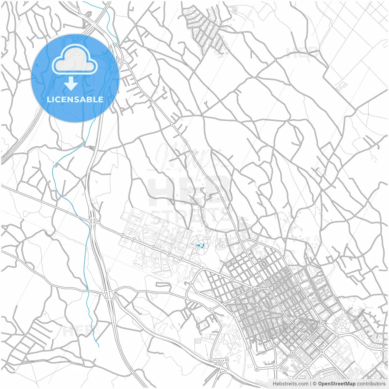 San Vicent del Raspeig, Alicante, Spain, city map with high resolution roads.