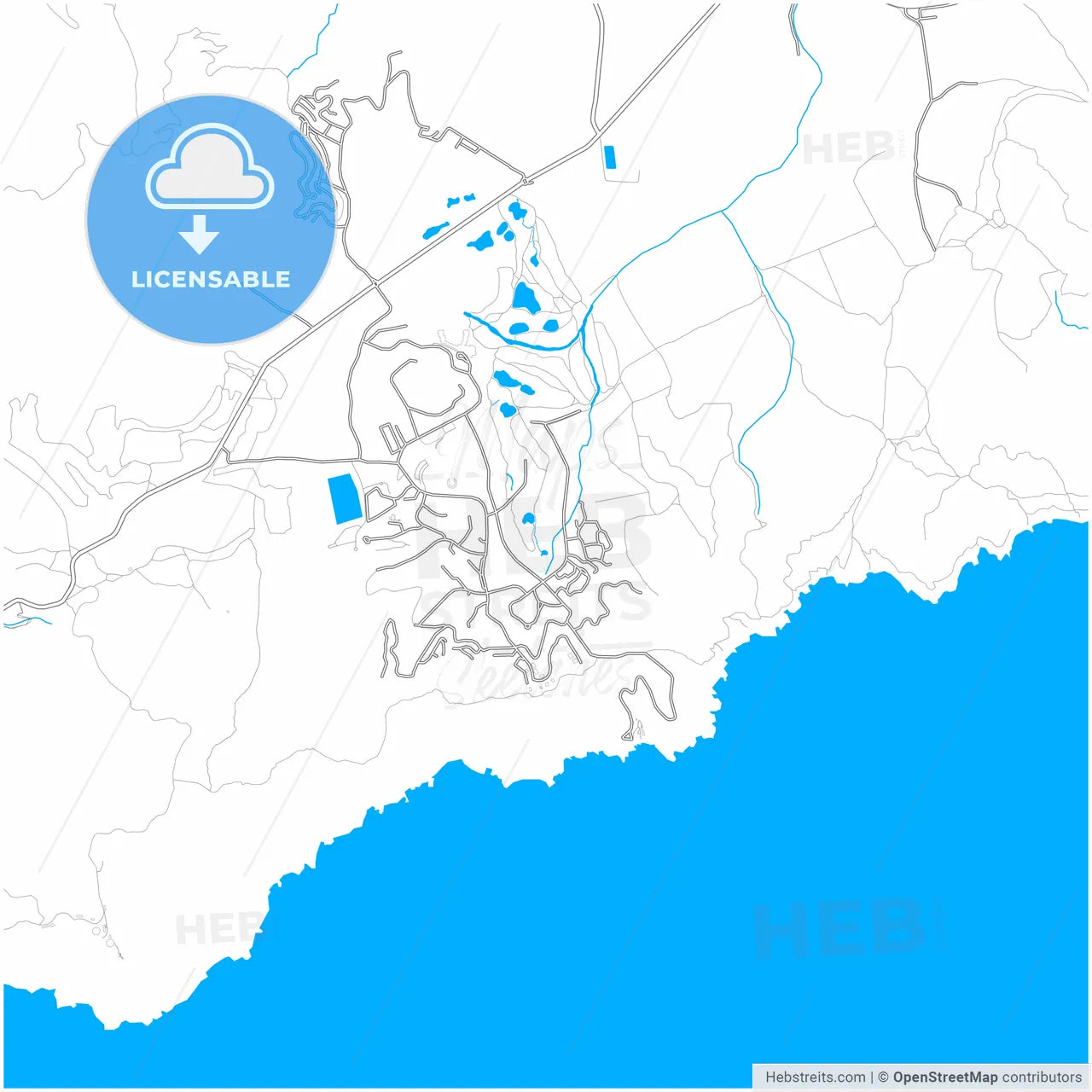 Atamaría, Murcia, Spain, city map with high resolution roads.