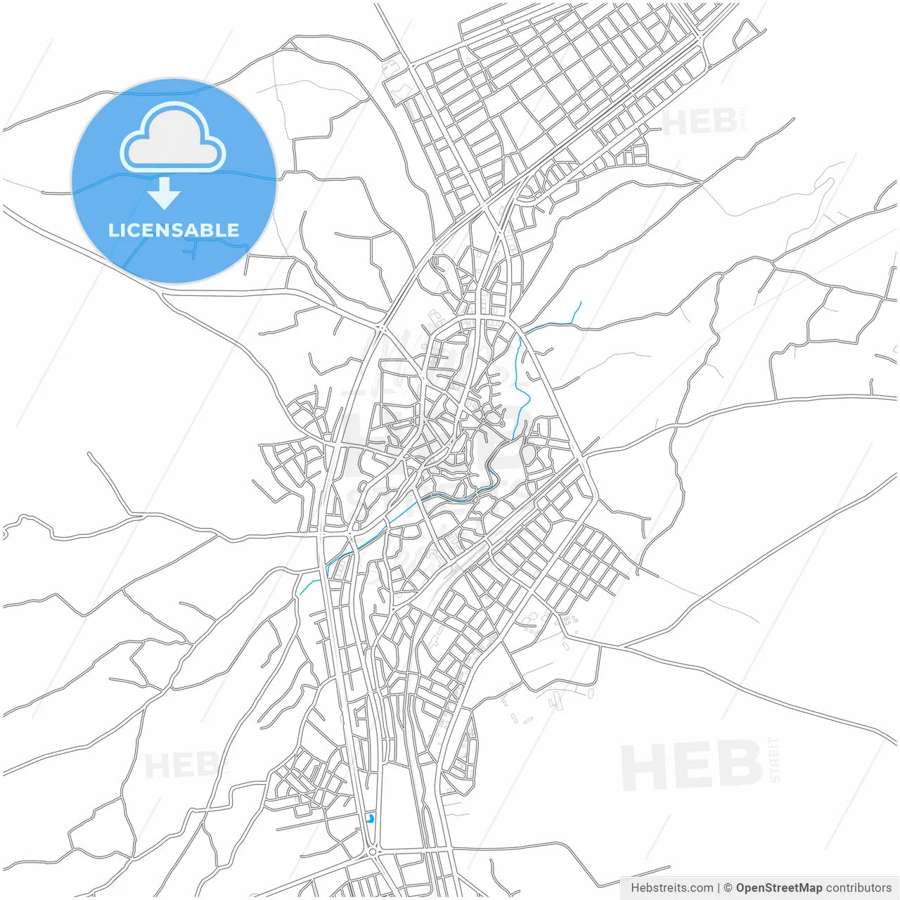 Bor, Niğde, Turkey, city map with high resolution roads.