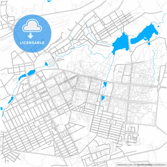 Alchevsk, Luhansk Oblast, Ukraine, city map with high resolution roads.