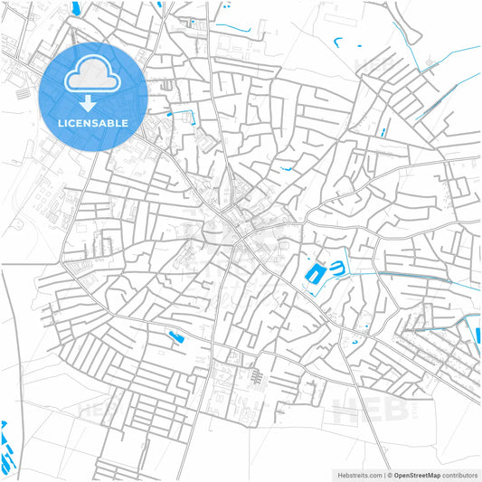 Boryspil, Kyiv Oblast, Ukraine, city map with high resolution roads.
