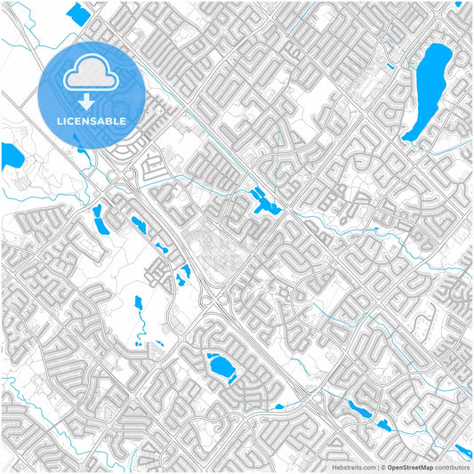 Brampton, Ontario, Canada, city map with high resolution roads.