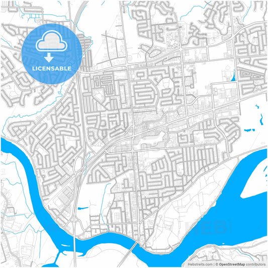 Gatineau, Quebec, Canada, city map with high resolution roads.
