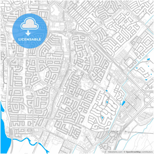 Brossard, Quebec, Canada, city map with high resolution roads.