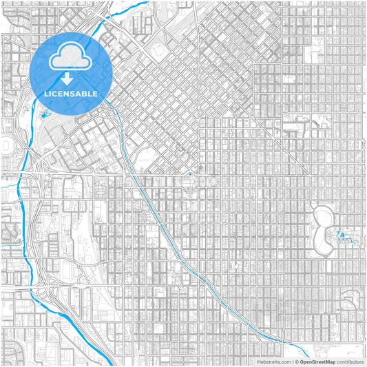 Denver, Colorado, United States, city map with high resolution roads.