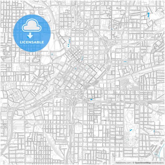 Atlanta, Georgia, United States, city map with high resolution roads.