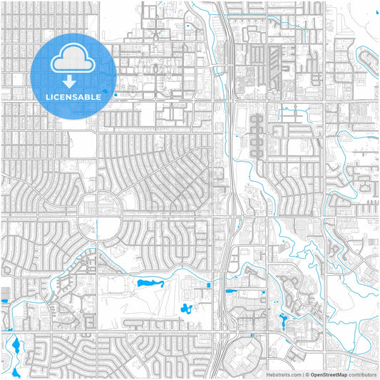 Aurora, Colorado, United States, city map with high resolution roads.
