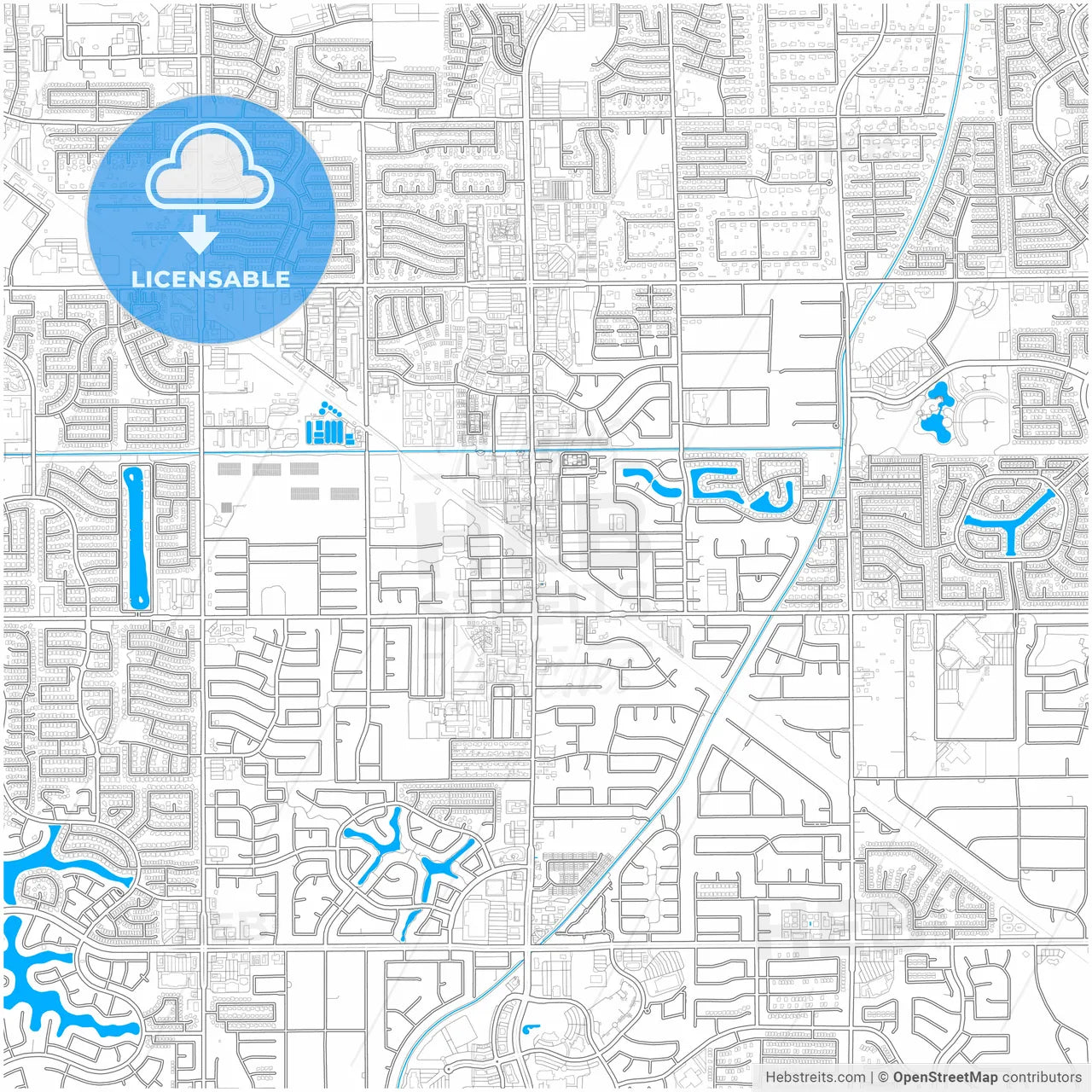 Gilbert, Arizona, United States, city map with high resolution roads.