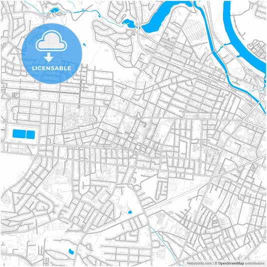 Augusta, Georgia, United States, city map with high resolution roads.