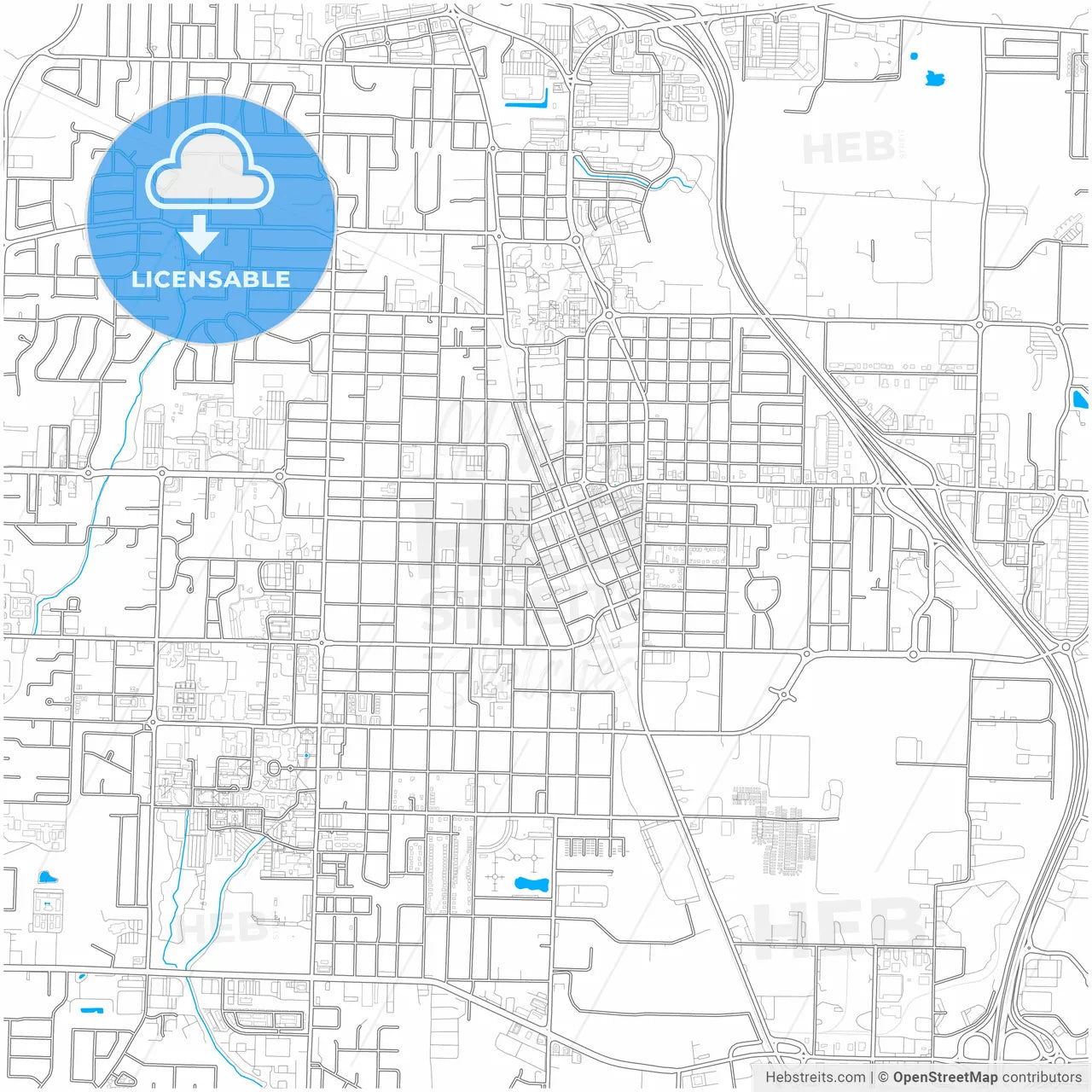 Conway, Arkansas, United States, city map with high resolution roads.