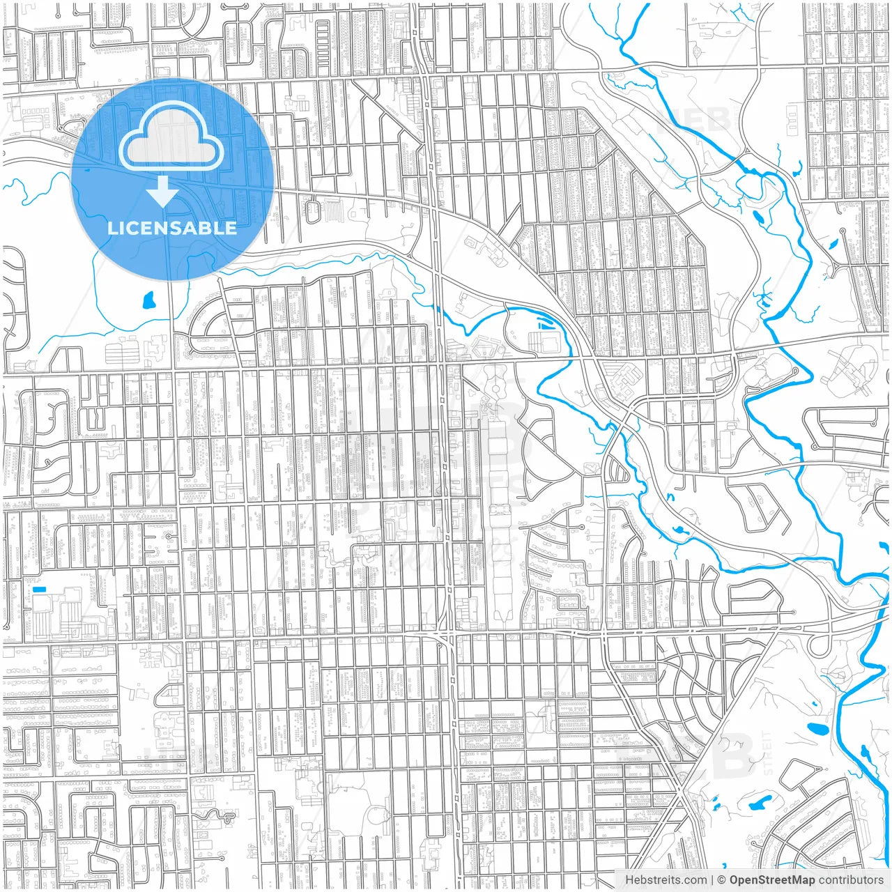 Dearborn Heights, Michigan, United States, city map with high resolution roads.