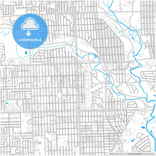 Dearborn Heights, Michigan, United States, city map with high resolution roads.