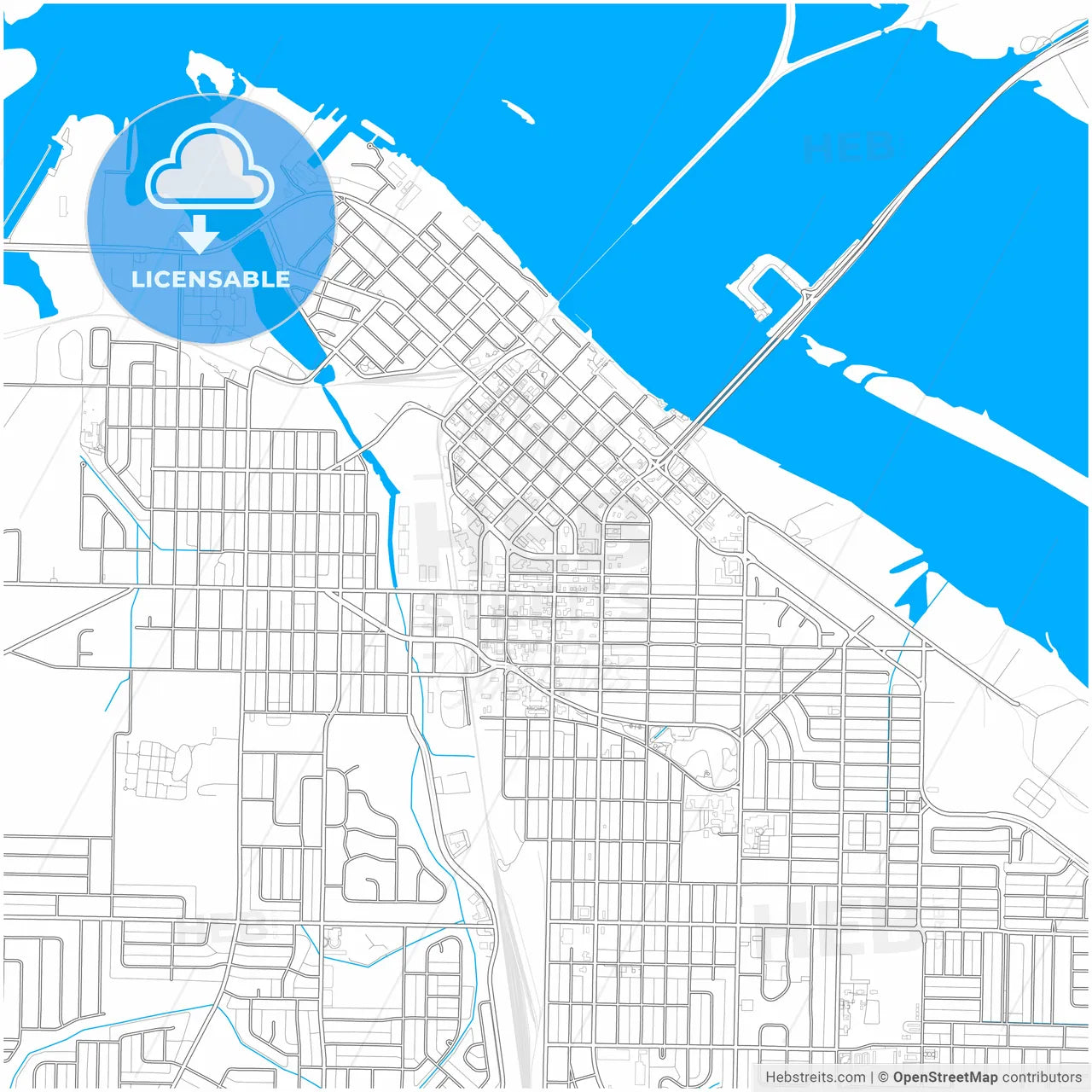 Decatur, Alabama, United States, city map with high resolution roads.