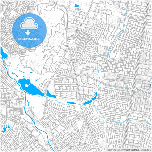 Bogota, Colombia, city map with high resolution roads.
