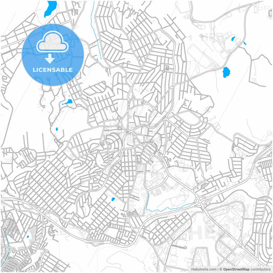 Contagem, Brazil, city map with high resolution roads.