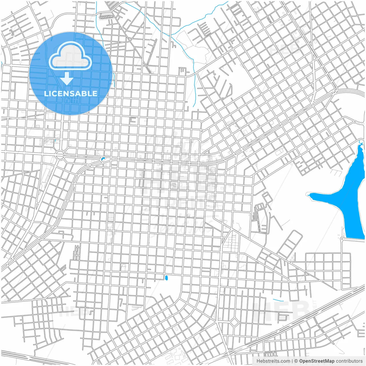 Cascavel, Brazil, city map with high resolution roads.