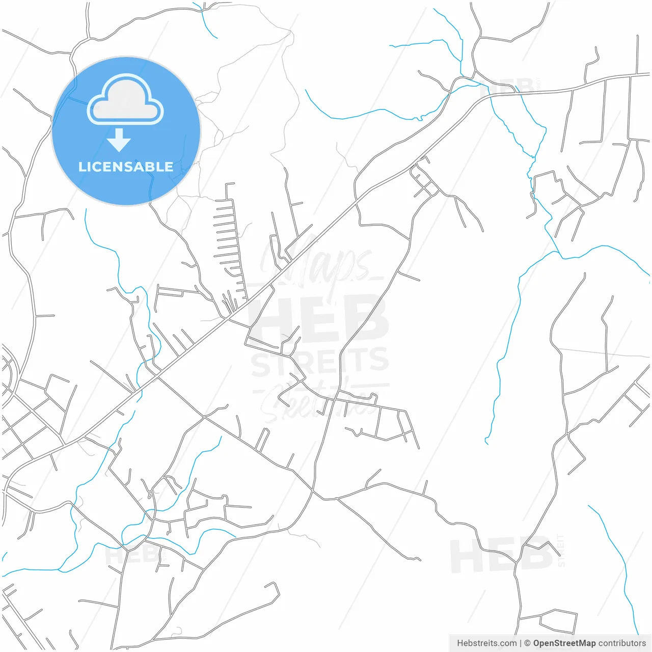 Gravatai, Brazil, city map with high resolution roads.
