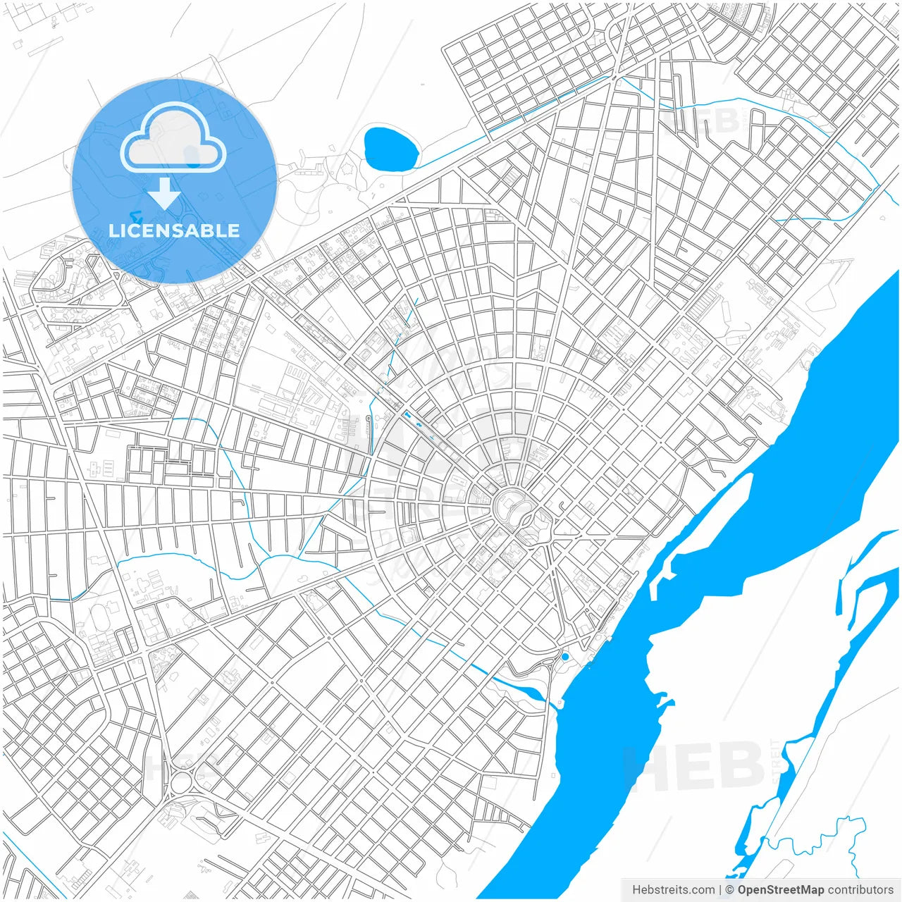 Boa Vista, Brazil, city map with high resolution roads.