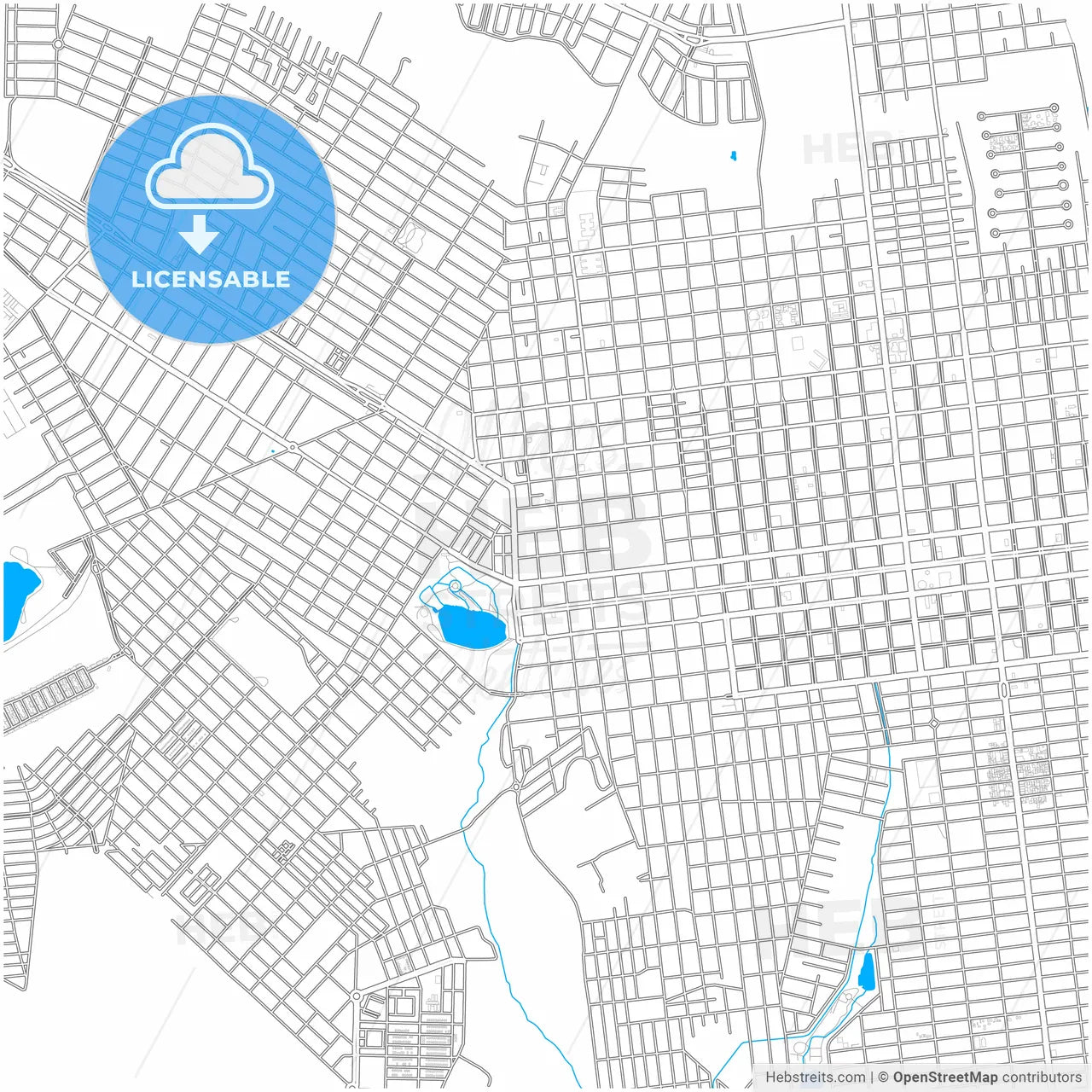 Dourados, Brazil, city map with high resolution roads.