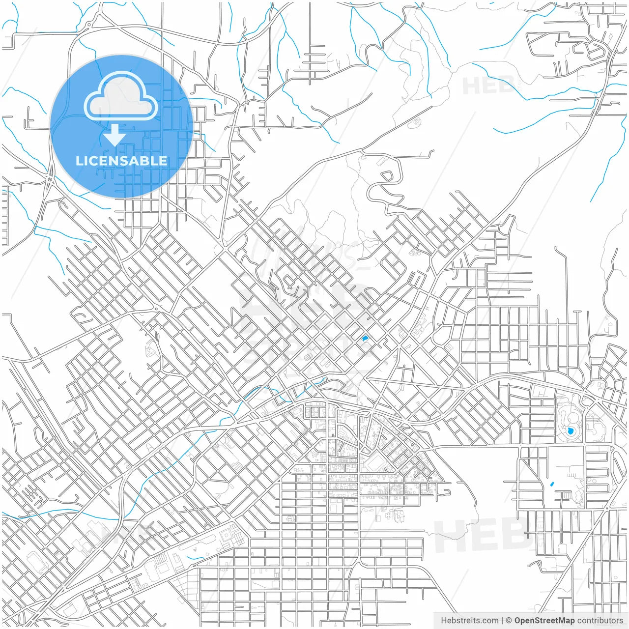 Criciuma, Brazil, city map with high resolution roads.