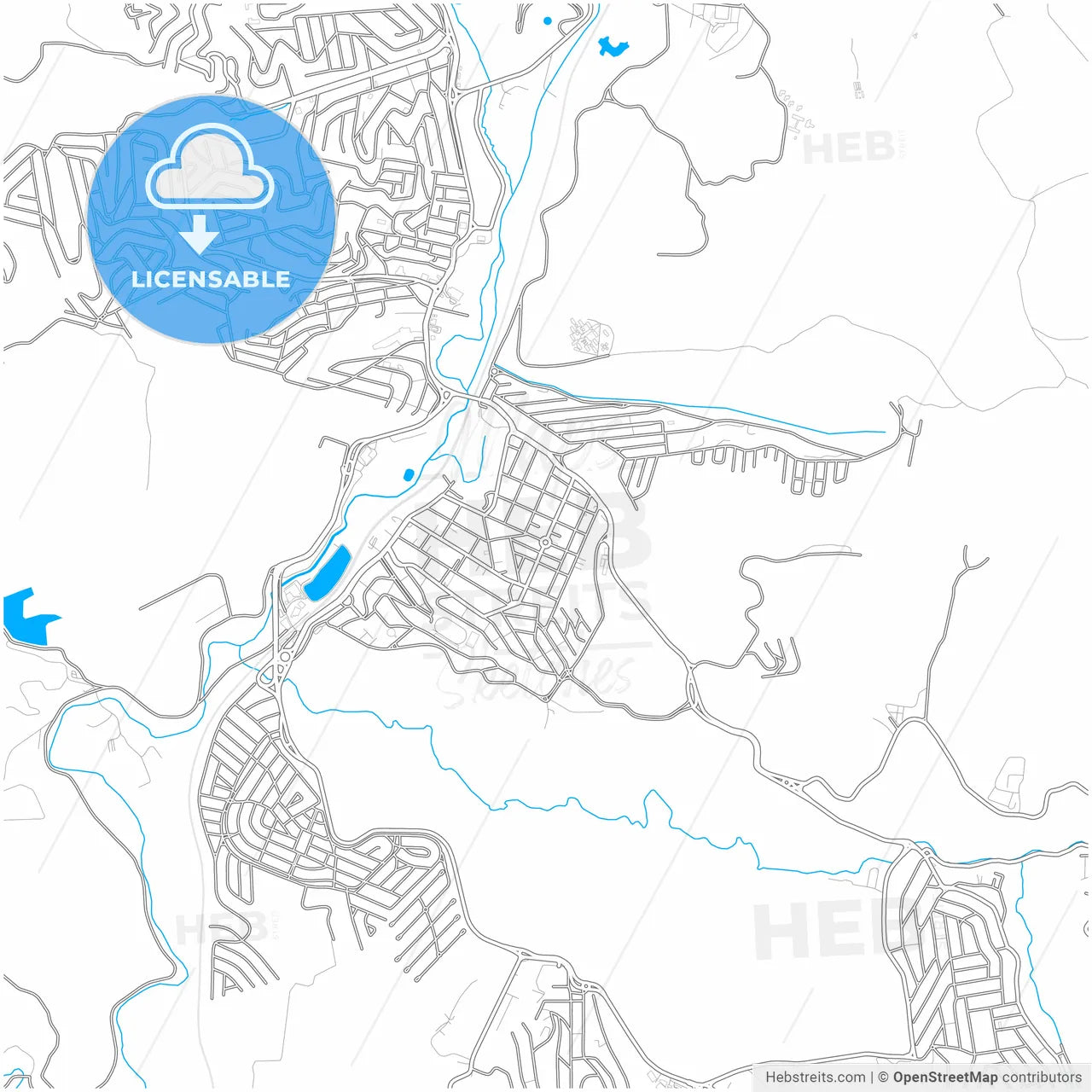 Caieiras, Brazil, city map with high resolution roads.