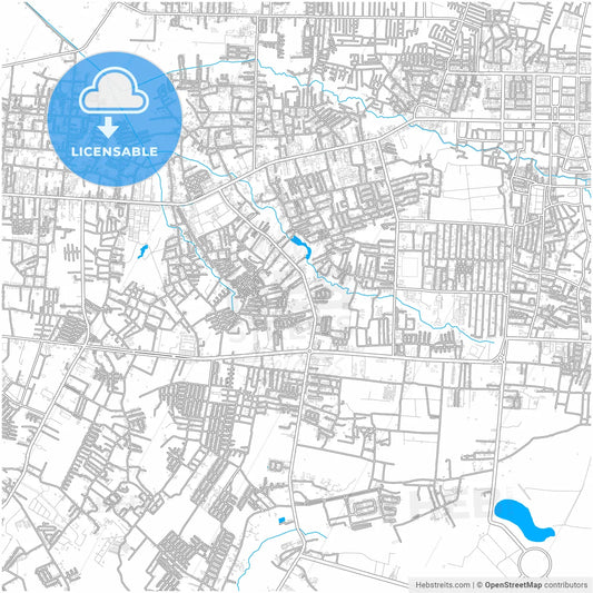 Banjarbaru, South Kalimantan, Indonesia, city map with high resolution roads.