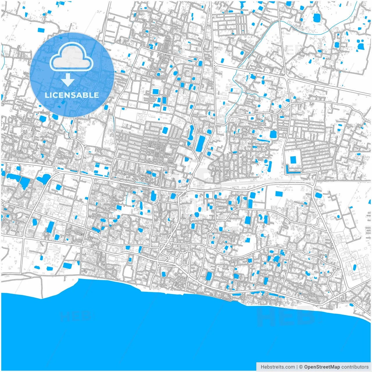Rajshahi, Rajshahi, Bangladesh, city map with high resolution roads.