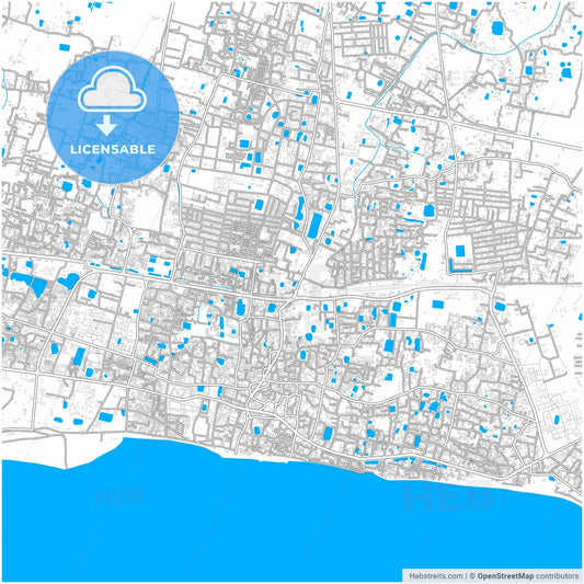 Rajshahi, Rajshahi, Bangladesh, city map with high resolution roads.
