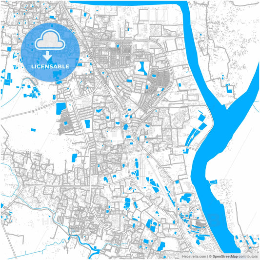 Khulna, Khulna, Bangladesh, city map with high resolution roads.