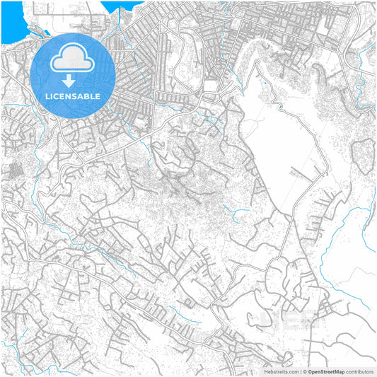 Freetown, Sierra Leone, city map with high resolution roads.