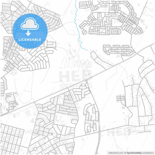 Bulawayo, Zimbabwe, city map with high resolution roads.