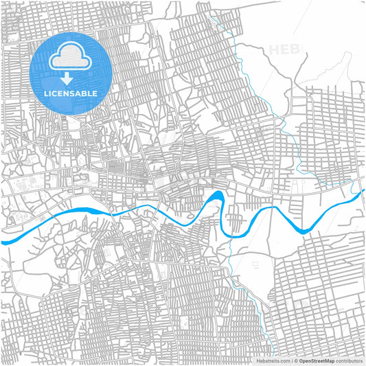 Hargeysa, Somalia, city map with high resolution roads.