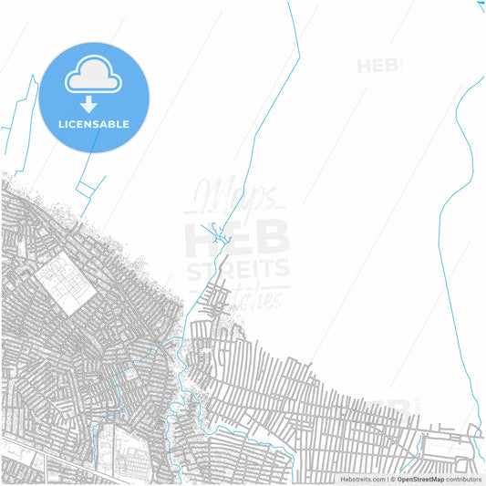 Masina, DR Congo, city map with high resolution roads.