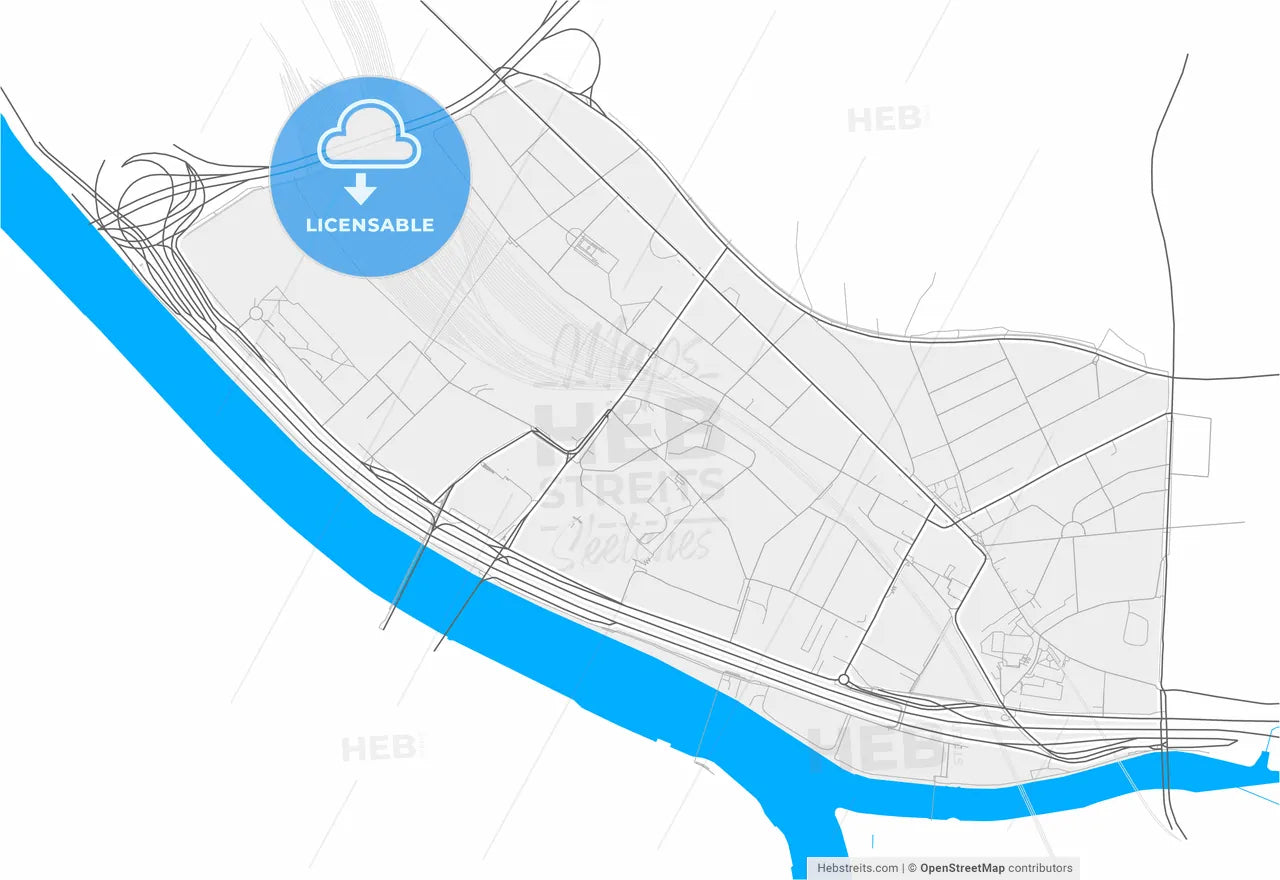 Charenton-le-Pont, Val-de-Marne, France, high resolution vector map - Instant download PDF and JPG