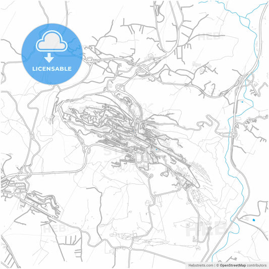 Agrigento, Sicily, Italy, city map with high resolution roads.