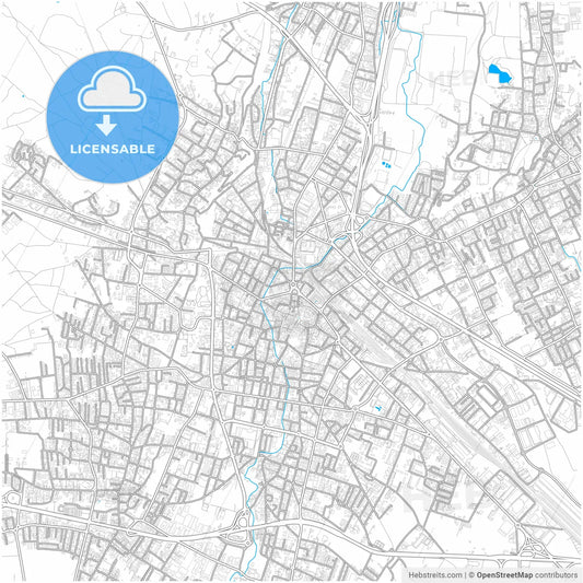 Gallarate, Lombardy, Italy, city map with high resolution roads.