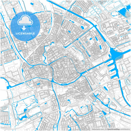 Groningen, Groningen, Netherlands, city map with high resolution roads.