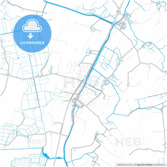 Súdwest-Fryslân, Friesland, Netherlands, city map with high resolution roads.