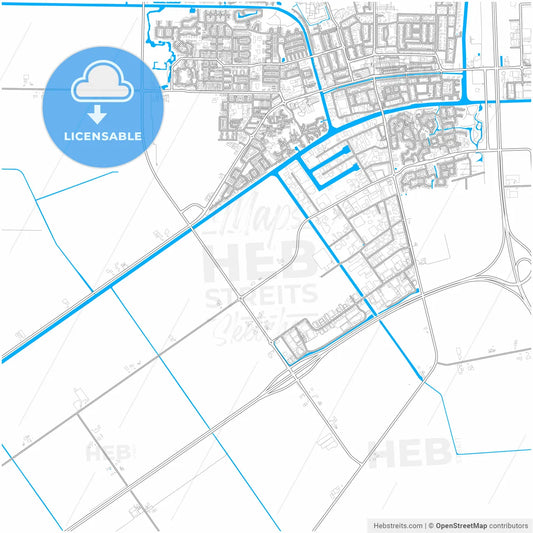 Noordoostpolder, Flevoland, Netherlands, city map with high resolution roads.