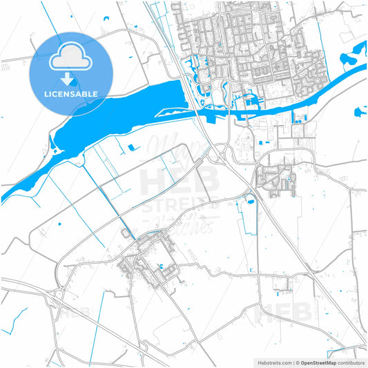 Tytsjerksteradiel, Friesland, Netherlands, city map with high resolution roads.