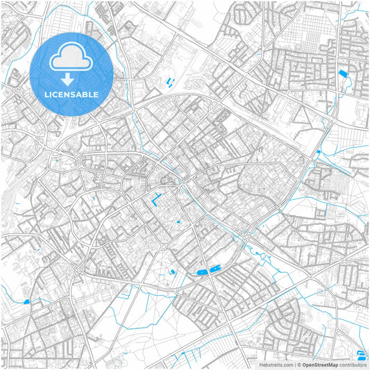 Białystok, Podlaskie, Poland, city map with high resolution roads.