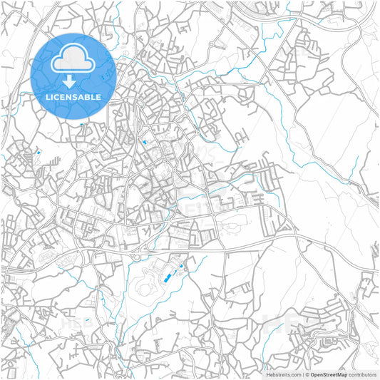 Ermesinde, Porto, Portugal, city map with high resolution roads.