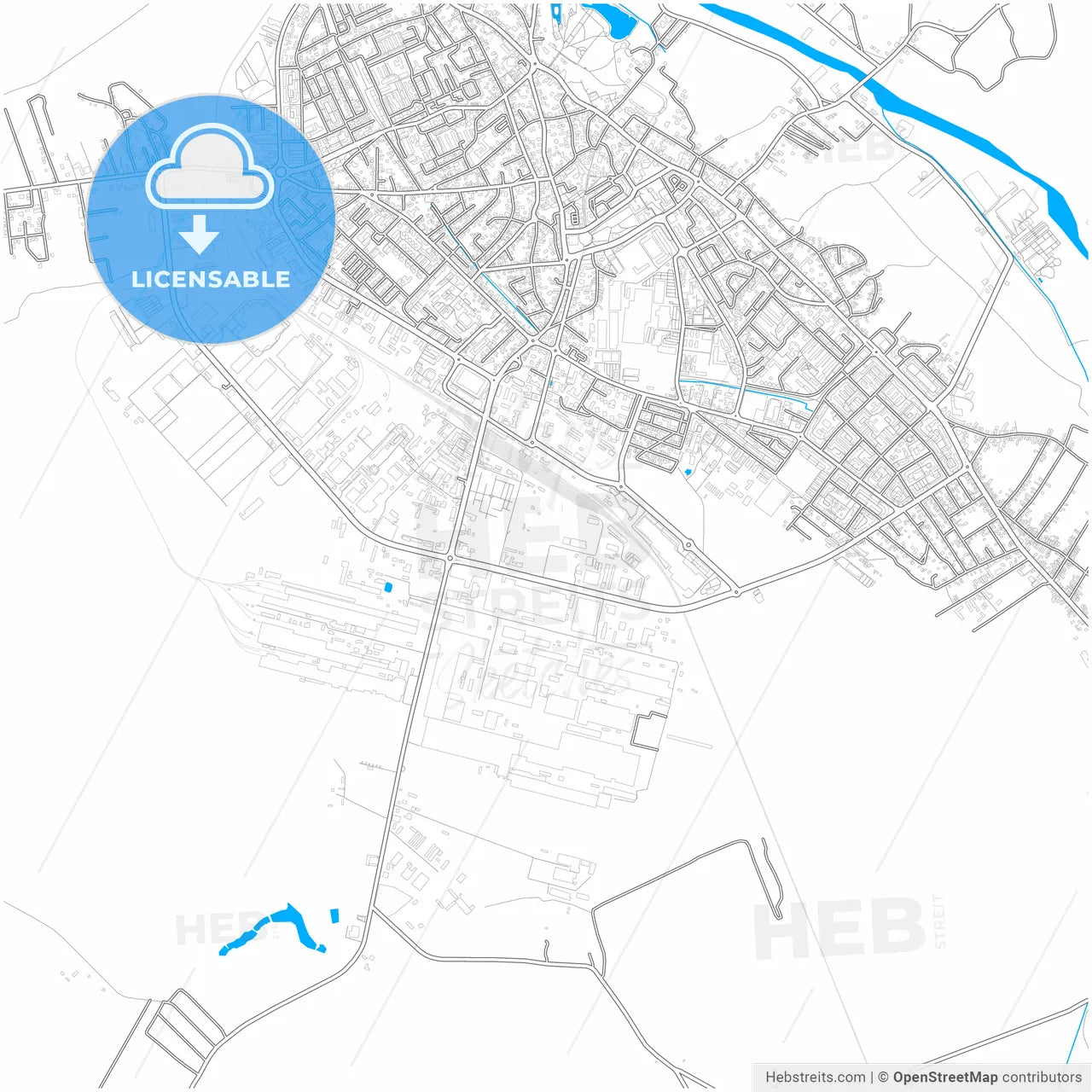 Târgoviște, Dâmbovița, Romania, city map with high resolution roads.