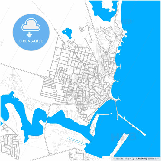 Mangalia, Constanța, Romania, city map with high resolution roads.