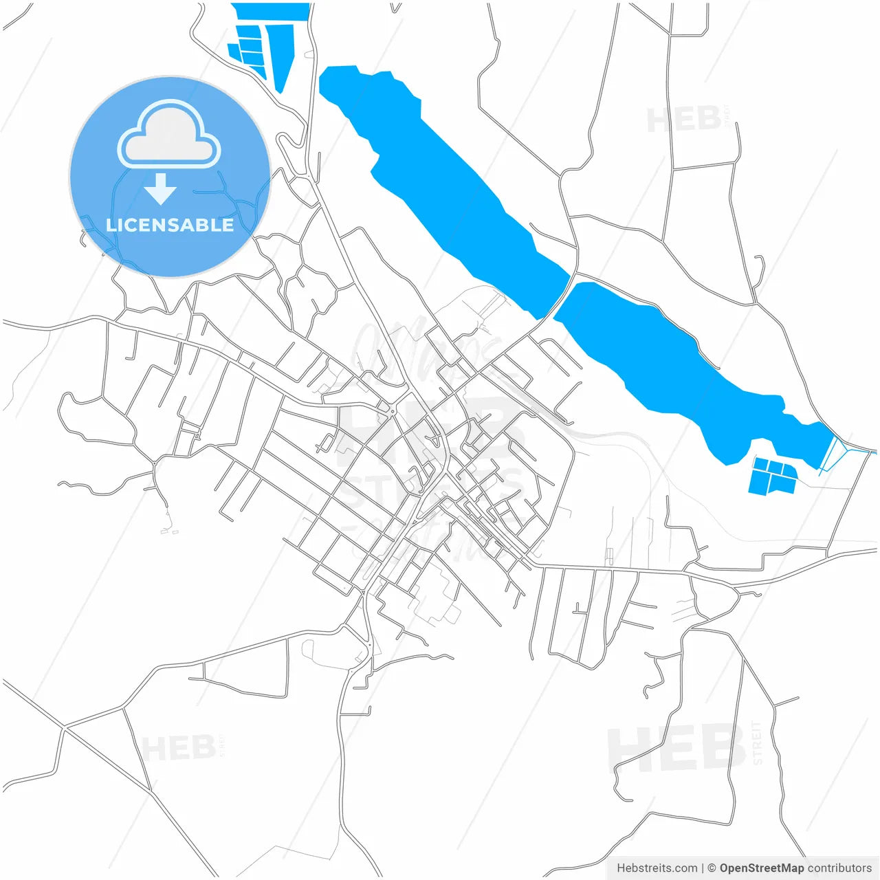 Fălticeni, Suceava, Romania, city map with high resolution roads.